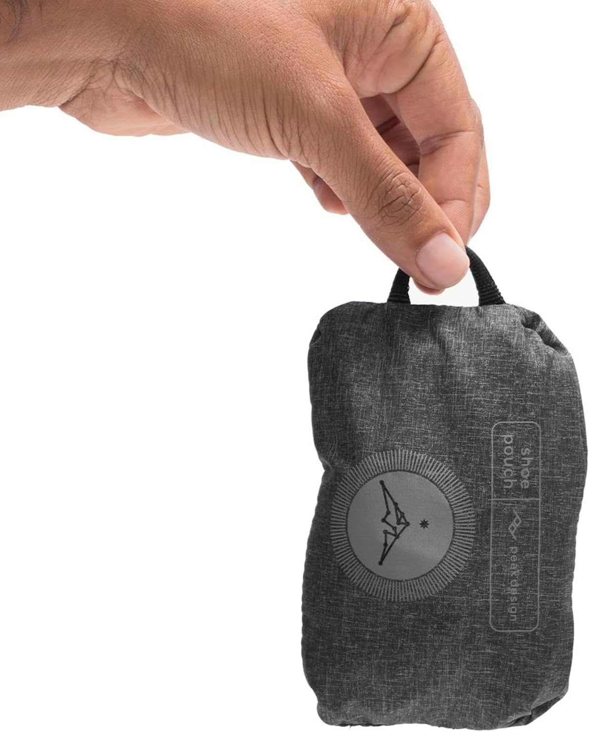 Peak Design Shoe Pouch, Charcoal, Ultralight Travel Organizer Bag for Shoes or Other Items, Weatherproof Shell, Packs into Itself, Fits 1–2 Pairs of Shoes, Works with Peak Design Travel Bags