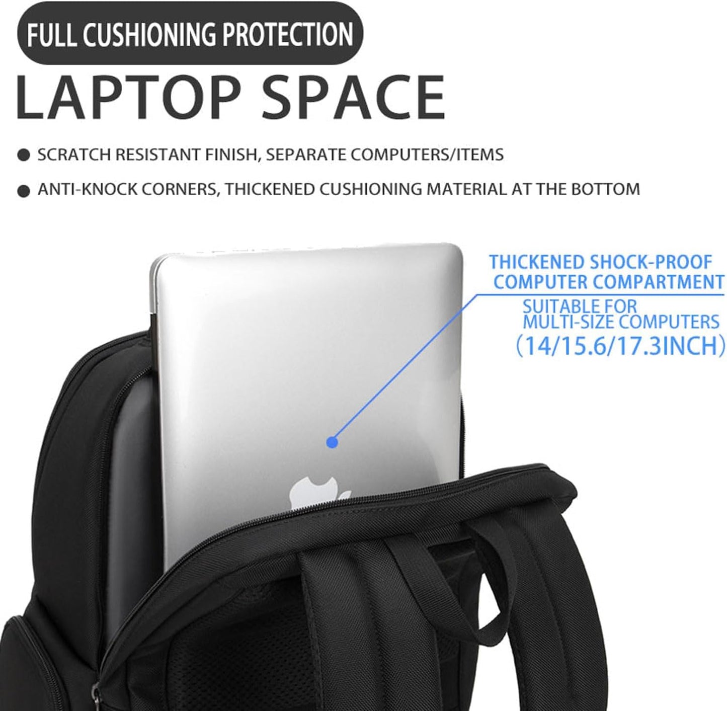 Professional Business Backpack for Men,15.6inch Laptop Compartment with Anti-Theft Zipper,Waterproof Travel Backpack for Office&Commute,Multiple Layers,Comfortable Carrying.