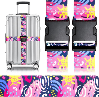 Adjustable Travel Luggage Strap Suitcase Belt Travel Bag Accessories 1.96 in W x 6.23 ft L