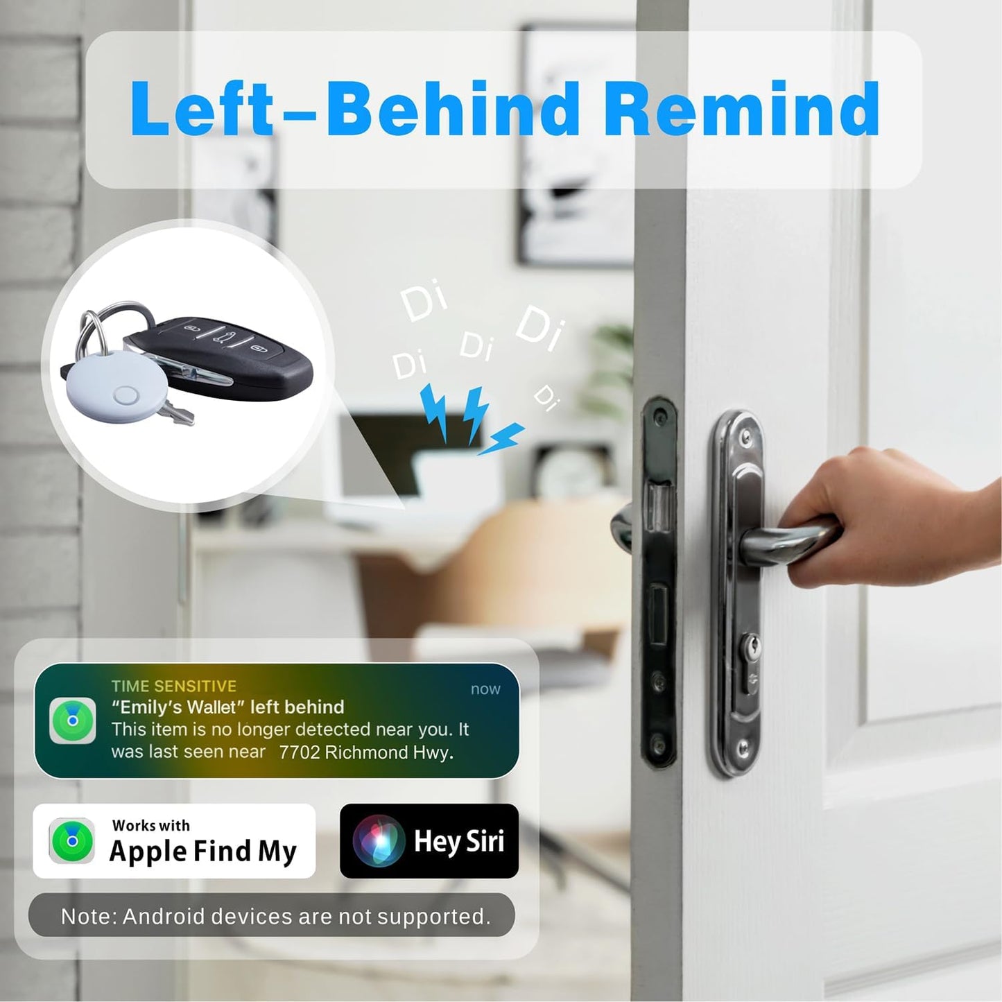 Air Tracker 4 Pack, Smart Bluetooth Tracker Works with Apple Find My (iOS Only), Item Finder Trakcer Tag Locator for Keys, Luggage, Backpack, IP67 Waterproof, Blue