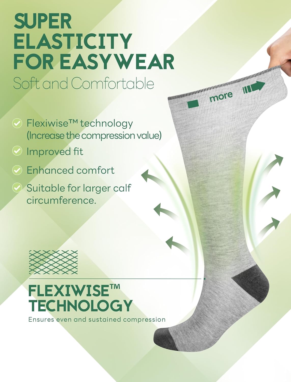 SONORAN Bamboo Viscose Compression Socks for Women & Men (6 Pairs) 20-30 mmHg Knee High Support for Nurses Travel Pregnant