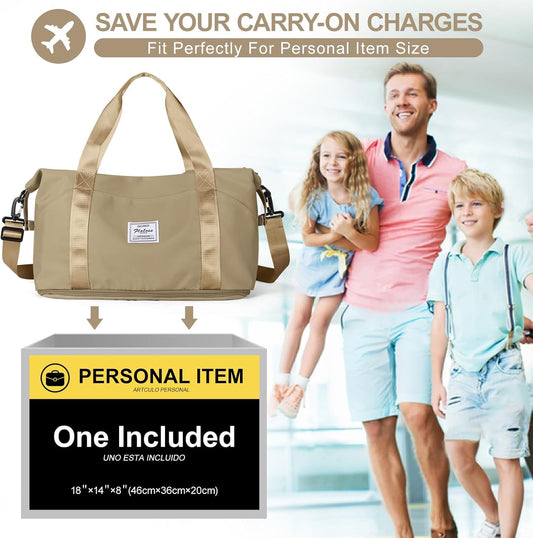 Travel Duffel Bag, Sports Tote Gym Bag, Shoulder Weekender Overnight Bag for Women