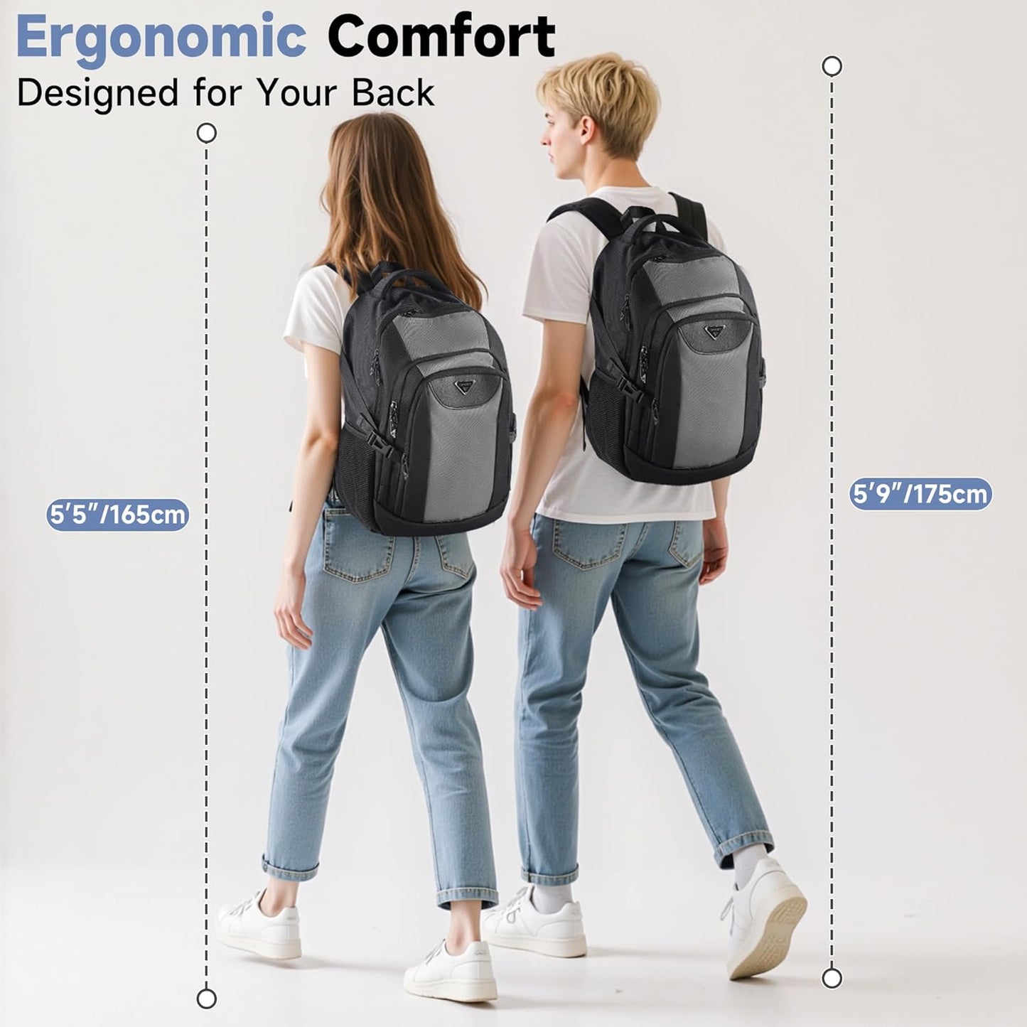 Laptop Backpack for Men Women, Anti-Theft Work Business Daypacks Fit 17 Inch Computer, 30L Personal Item Travel Backpack, Airline Approved, Water-Resistant College School Bookbag for Weekender