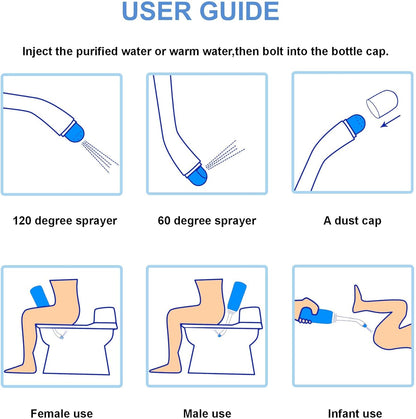 2PCS Portable Bidet - Squeeze Momwasher Bottle 500ml 17oz - Portable Shower-Travel Bidet Toilet Bottle for Adult Women,Postpartum Care,Hemorrhoids,Post-Surgery Recovery, Moms,New Baby & Eldery