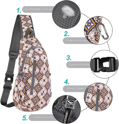 TITECOUGO Small Sling Bag, Lightweight Crossbody Backpack for Men Women, Shoulder Bag for Sports and Outdoor