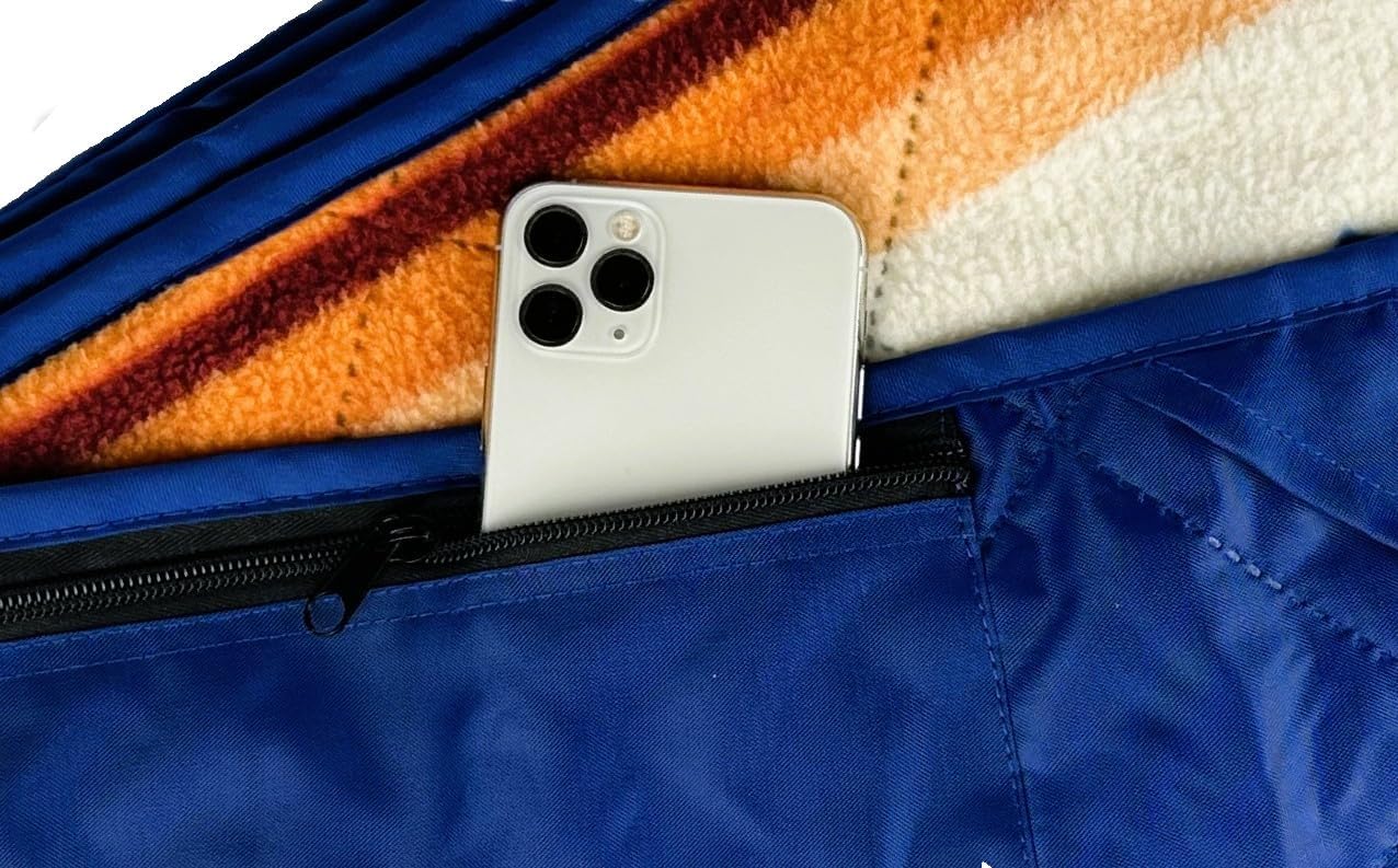 DOWN UNDER OUTDOORS Large Waterproof Windproof Extra Thick 350 GSM Quilted Fleece, or Sherpa Stadium Blanket