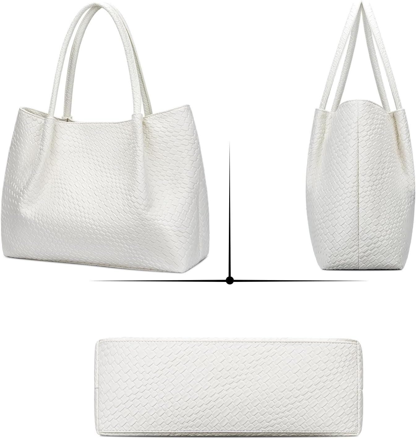 KKXIU Tote Bag for Women Vegan Leather Shoulder Purse Large Capacity Travel Bag