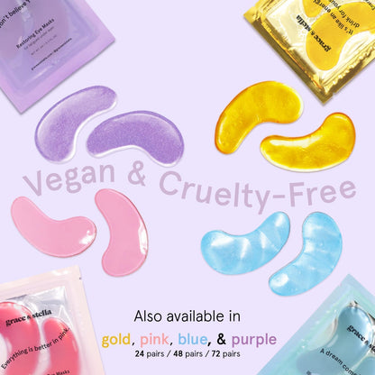 grace & stella Retinol Under Eye Patches for Puffy Eyes and Dark Circles - Restoring Gel Under Eye Masks with Hyaluronic Acid - Vegan Cruelty-Free Skincare, Birthday Gifts for Women (Purple, 48 Pairs)