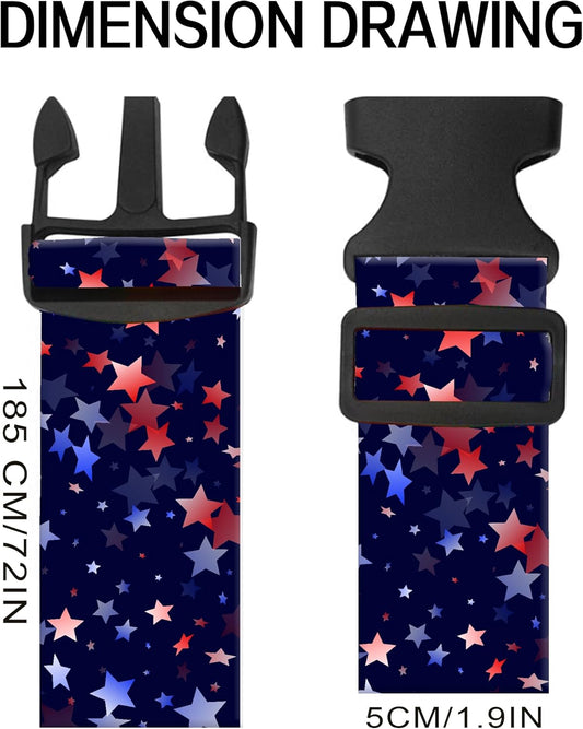 Luggage Straps for Suitcases, Adjustable Travel Belt, Durable Wide Luggage Strap, Cute Suitcase Strap Identifiers with Buckle, Bag Straps for Luggage, Luxury Colorful Stars