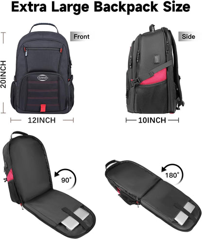 50L Travel Backpack, Extra Large Backpack, Laptop Backpack for Men, big Backpack, Water Resistant TSA Approved Business Work College School Computer Bag with USB Port, Fits 17 Inch Laptops