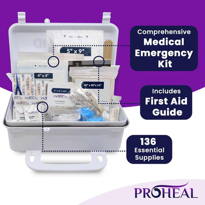 20 Person OSHA Compliant First Aid Kit for Businesses, Vehicles, Trucks, Construction Site - Type III, ANSI Class A Emergency Kit - 136 Piece Essential First Aid Supplies