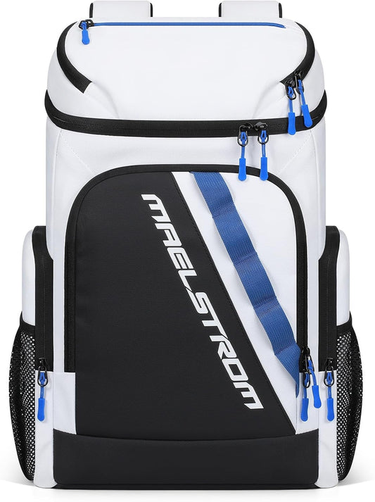 Maelstrom Backpack Cooler,36 Can Cooler Backpack,Soft Cooler Bag Insulated Leakproof,Lightweight Ice Chest Backpack,Travel Cooler Lunch Backpack for Camping,Hiking,Beach,White