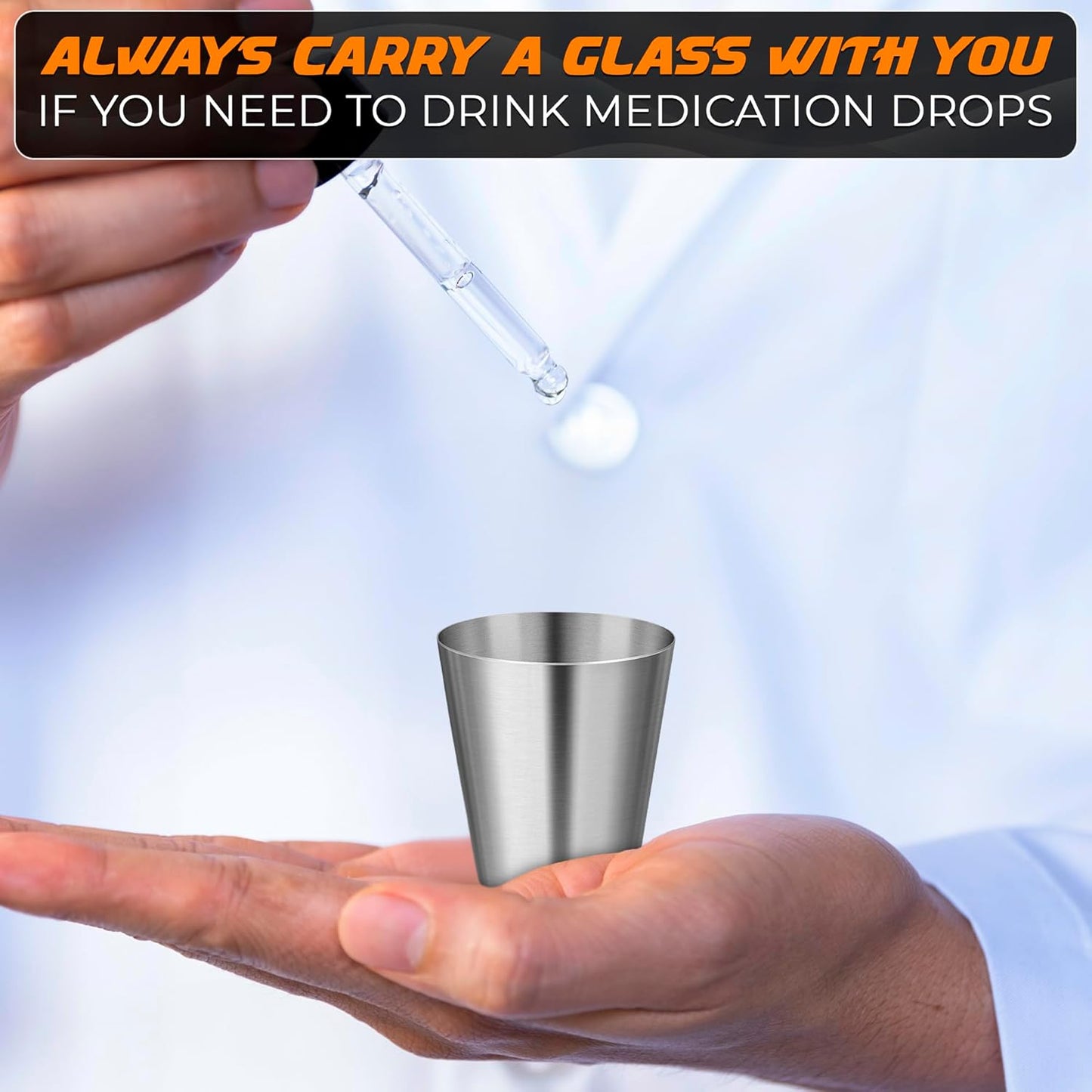 VIKROM 15 Pcs Stainless Steel Shot Glasses - 30ml (1oz) Tiny Metal Shot Glasses, Lightweight and Easy to Store, Durable Metal Shots for Parties, Easy to Clean, Good for Hiking, Travels, and Picnics