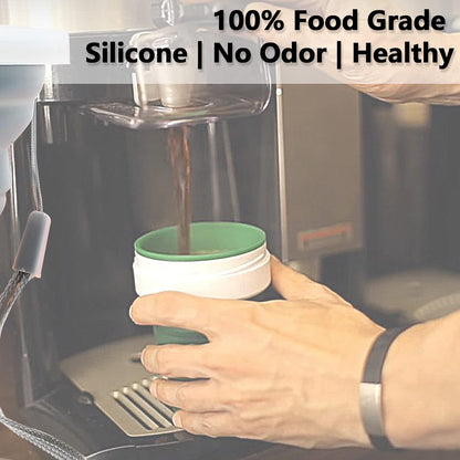 Litoexpe 2 Pack Silicone Collapsible Travel Cup Portable Folding Camping Cup Sets with Lids, Grey & Blue