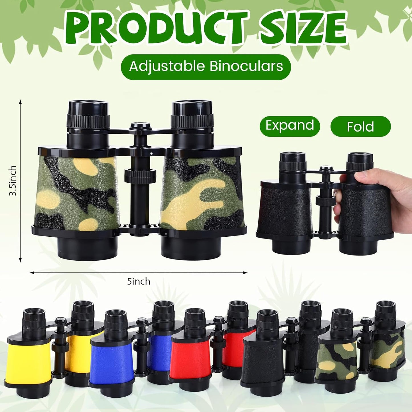 12 Set Binocular Compass Magnifying Glass Set Christmas Birthday Gift Small Telescope Binocular with Whistle Bag for Outdoor Exploring Stocking Stuffer(Cute Color,Funny)