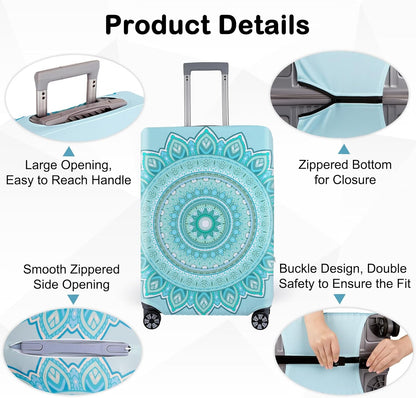 Pink Dino Suitcase Luggage Cover, Thick Suitcase Cover for Carry on Luggage Protector Fits 18-30 Inch Case