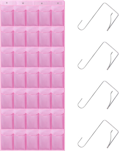 35Large Pockets Over The Door Shoe Organizer, Mesh Pockets Shoe Holder Rack, Capacity Shoe Hanging Storage，door shoe rack With 4 Metal Hook.