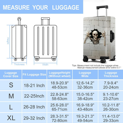 Luggage Cover Washable Suitcase Protector Anti-Scratch,Stretchable Fit for 20-34Inch Luggage Durable Travel Bag Cover with Zipper Closure (Skull, S(fits 20-22inch suitcase))