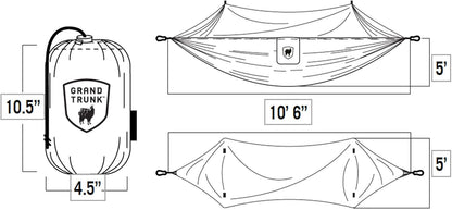 Grand Trunk Skeeter Beeter Pro Mosquito Hammock: Portable Bug Prevention Hammock with Carabiners and Hanging Kit - Perfect for Outdoor Adventures, Backpacking, and Camping Trips, Navy/Forest