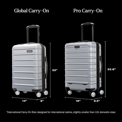 Samsonite Omni 2 International Carry-On Luggage with 360° Spinner Wheels - Scratch Resistant Hardshell - TSA, Airline-Approved - Expandable Polycarbonate Shell for Lightweight Travel - Rose Gold