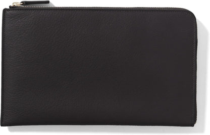 Leatherology RFID Black Onyx Slim Zip Travel Wallet - Compact and lightweight, Versatile storage, Zip closure