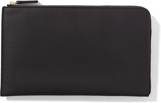 Leatherology RFID Black Onyx Slim Zip Travel Wallet - Compact and lightweight, Versatile storage, Zip closure