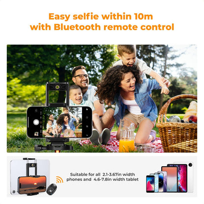 K&F Concept 75 inch/190cm Camera Tripod,Lightweight Travel Outdoor DSLR Tripods with 360 Degree Ball Head Load Capacity 8kg/17.6lbs,Cellphone Clip and Remote Control for Smartphone S255A3+BH-36