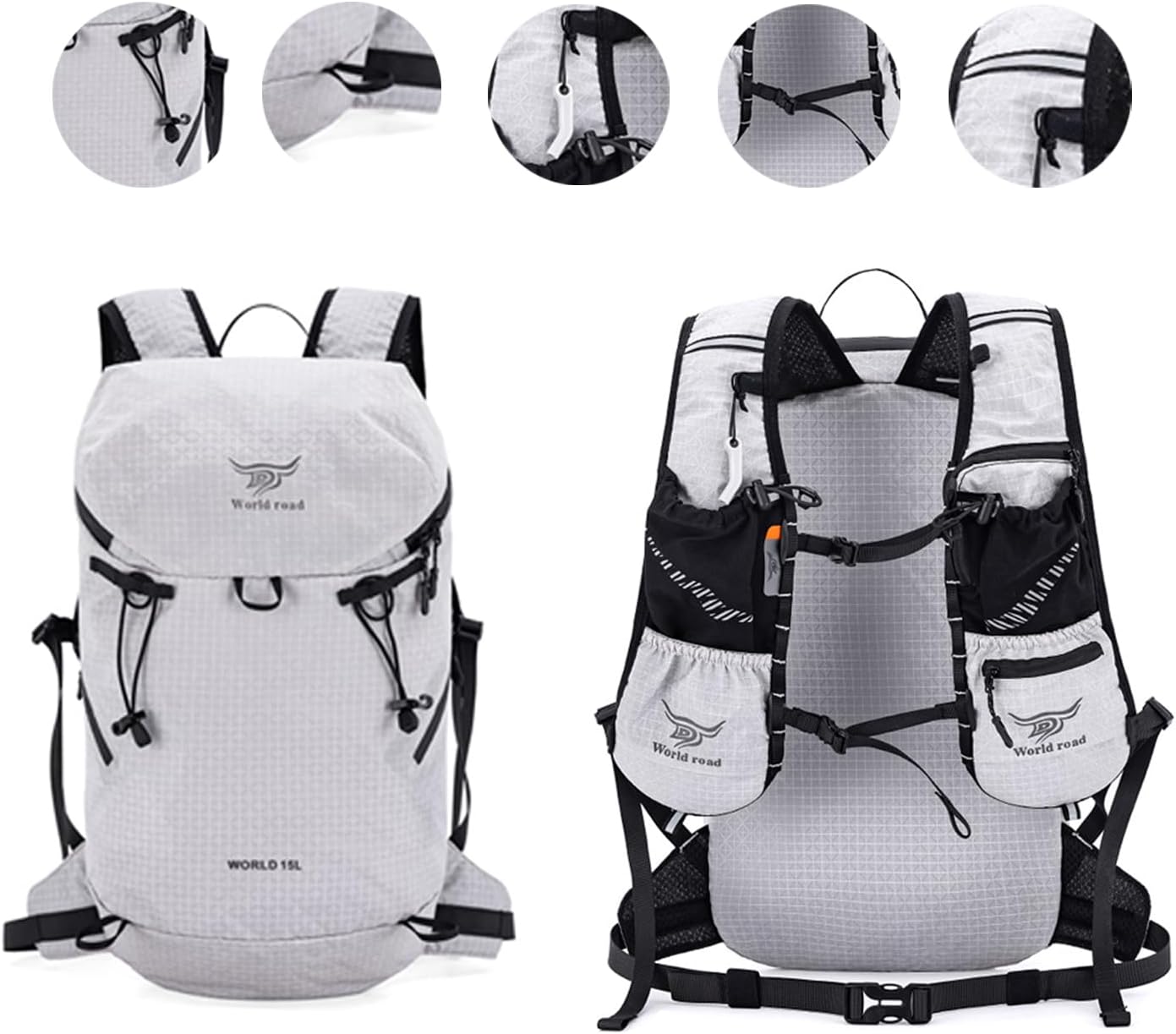 15L Hydration Backpack with 2L Water Bladder Water Backpack for Women, , Lightweight & Comfortable Running Vest for Running, Hiking, Cycling, Climbing, Camping, Biking,Rave