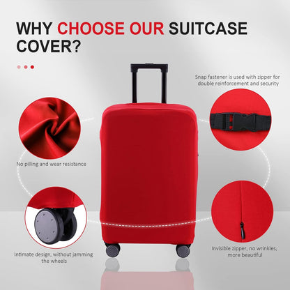 Travel Luggage Cover - Scratch-Resistant Fit 19-31 Inch, Red, 3XL (32-33inch)