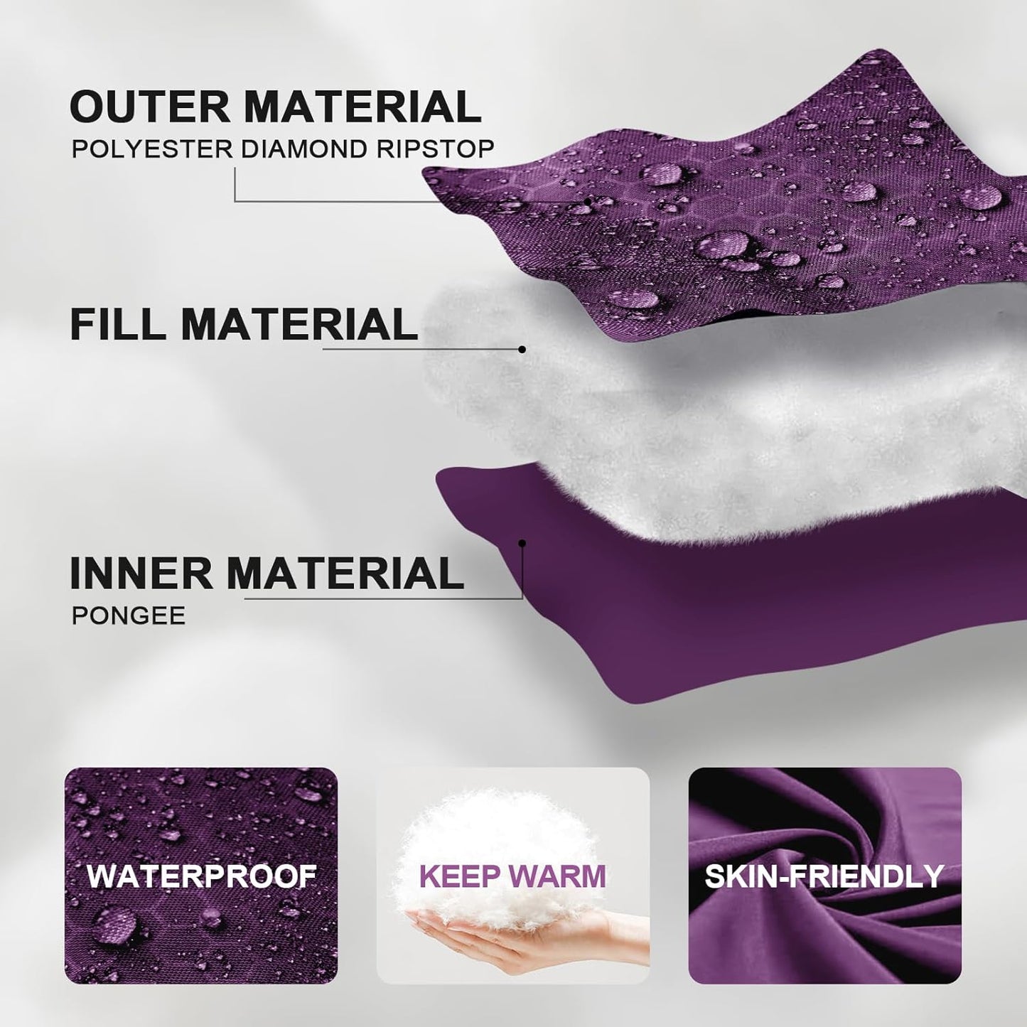 Sleeping Bags for Adults Cold Weather,Portable, Waterproof,Lightweight Camping Sleeping Bag for Tall Girls Boys with Compression Sack for Warm Camping, Hiking, Outdoor & Indoor