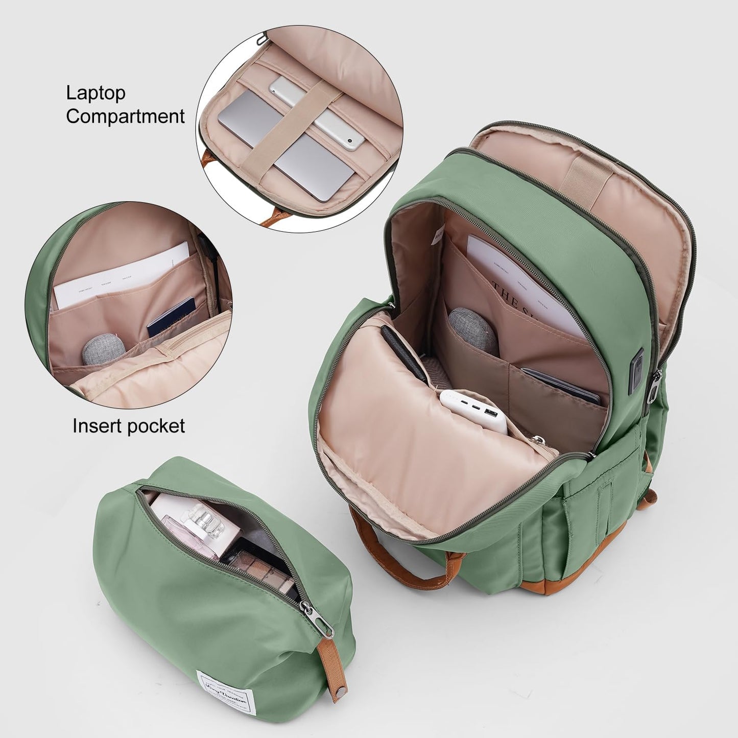 LONG VACATION 3 Piece Carry On Luggage 20 Inch Suitcase with Spinner Wheels, ABS+PC Hardshell Suitcase set with TSA Lock & YKK Zipper