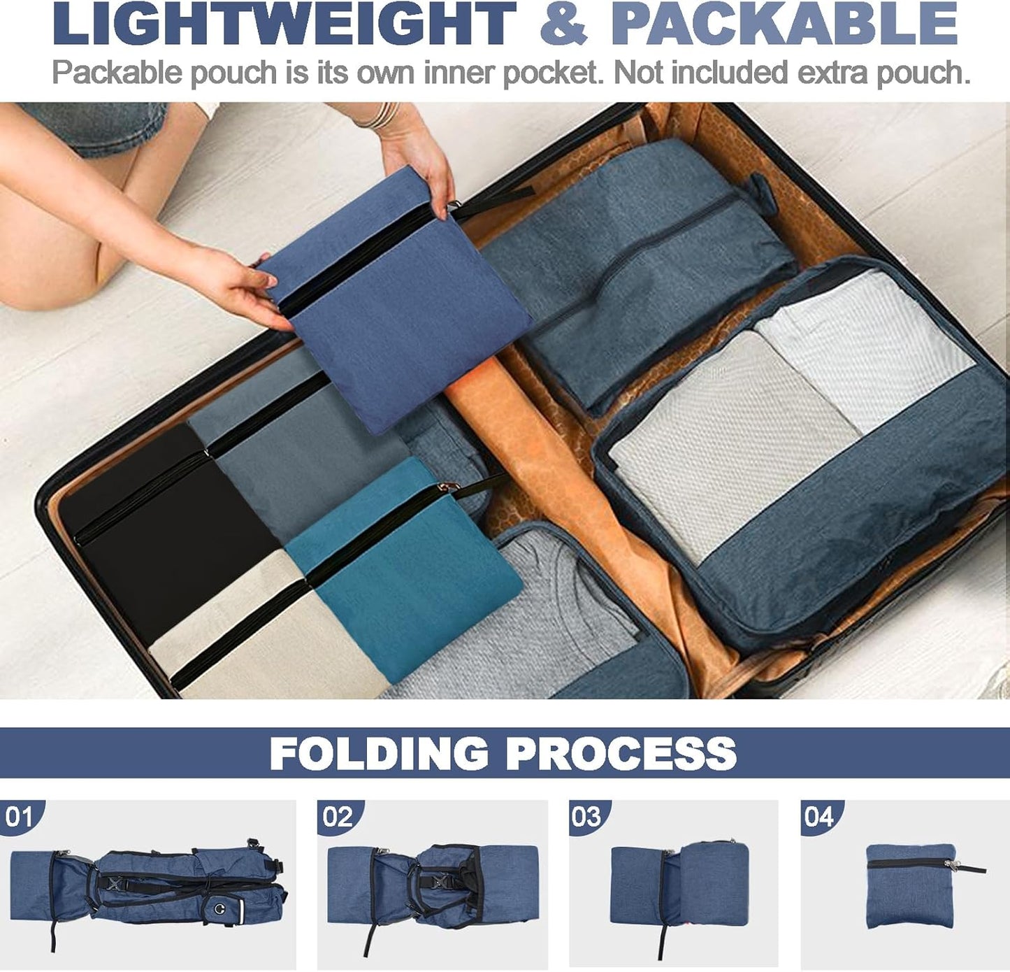 Seektop 15L Small Hiking Backpack for Women Men, Lightweight Hiking Packable Daypack with Phone Pocket for Travel Camping (Dark Blue)