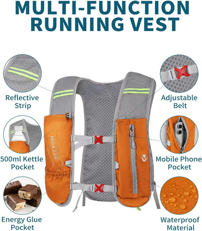Running Hydration Vest with a 2L Water Bladder, Hydration Pack Lightweight Water Backpack for Running Hiking Cycling Marathon Trail for Men Women