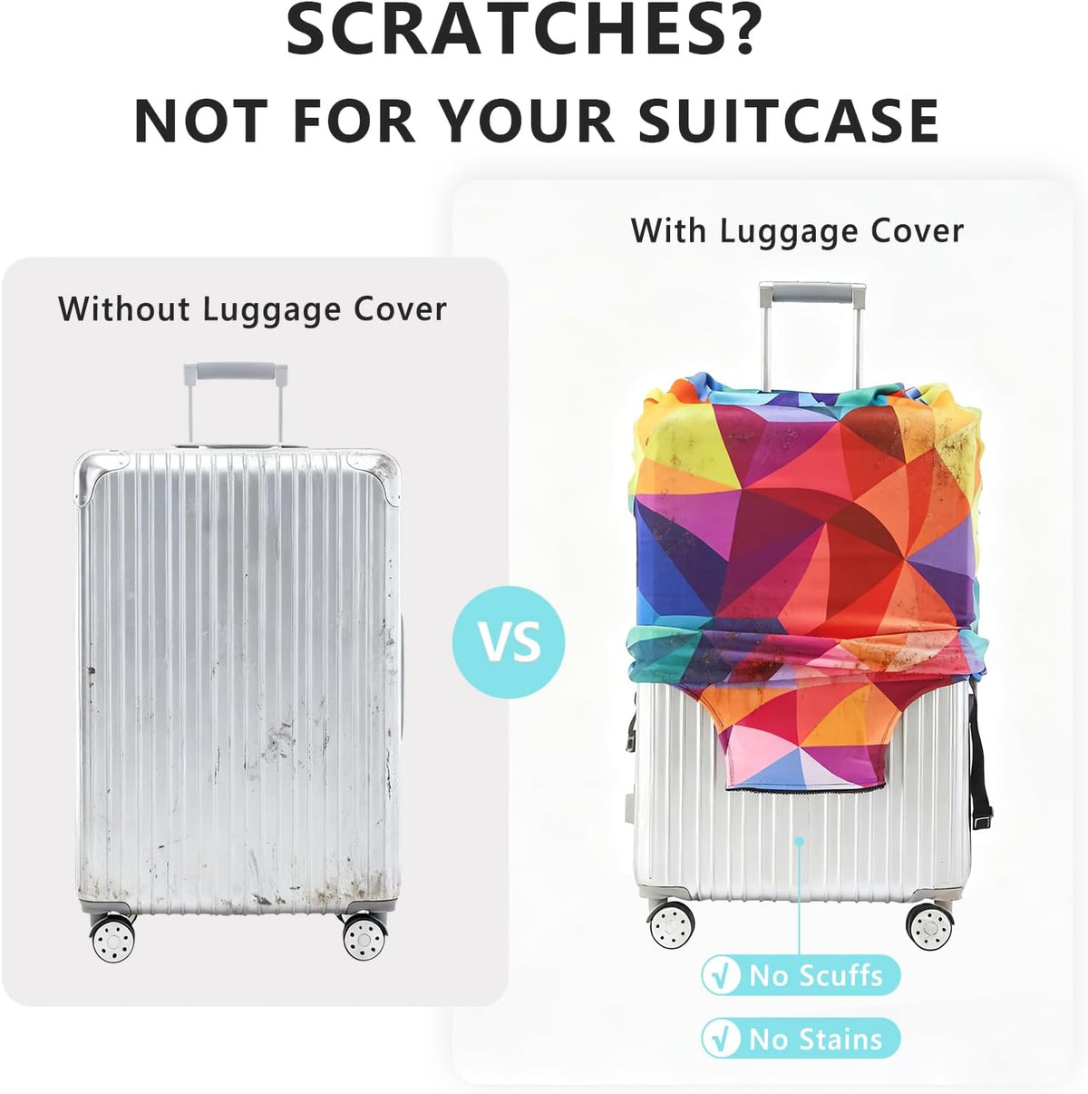 Travelkin Luggage Covers For Suitcase Tsa Approved,Suitcase Cover Protector Fit 18-32 Inch Luggage (Jungle, S)