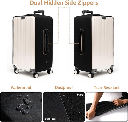 OrgaWise Clear Luggage Cover, For Suitcase Tsa Approved Transparent TPU Suitcase Cover Protector Fit 20-22 Inch Luggage