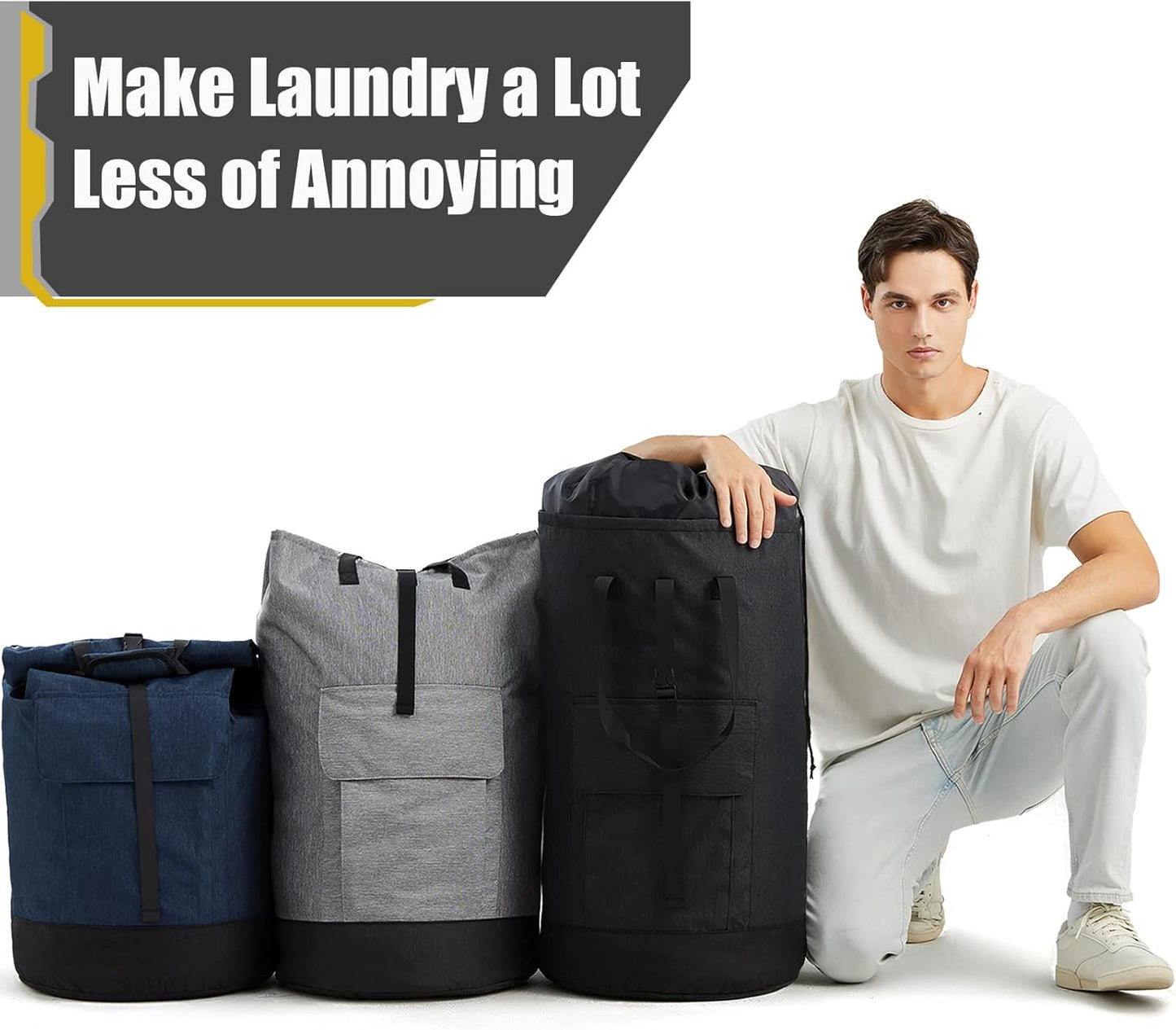 Laundry Bags Extra Large Heavy Duty, Laundry Backpack College 115L, Large Laundry Bag with Shoulder Straps, Big Dirty Clothes Bag for Dorm, Apartment and Laundromat, College Dorm Essentials for Guys