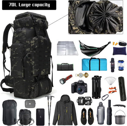 Hiking Backpack for Men 70L/100L Camping Backpack Military Rucksack Molle 3 Days Assault Pack for Climbing