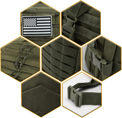 QT&QY 45L Military Tactical Backpacks For Men Camping Hiking Trekking Daypack Bug Out Bag Lage MOLLE 3 Day Assault Pack