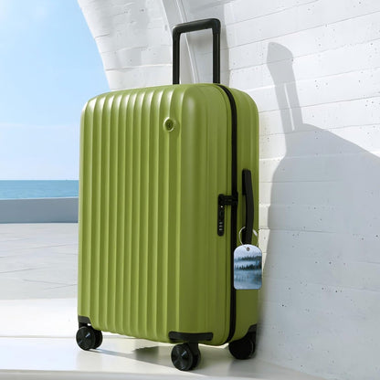 Misty Forest Luggage Tag for Suitcase Set of 2 PU Leather Cute Luggage Tags with Stainless Metal Loop ID Label Privacy Flap Suitcase Tags for Women and Men Travel