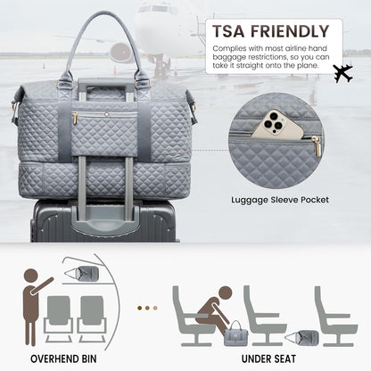 LOVEVOOK Travel Duffle Bag,Weekender Bags for Women with Shoe Compartment，Carry on Overnight Bag with Toiletry Bag,Gym Duffel Bag with Wet Pocket, Hospital Bags for Labor and Delivery