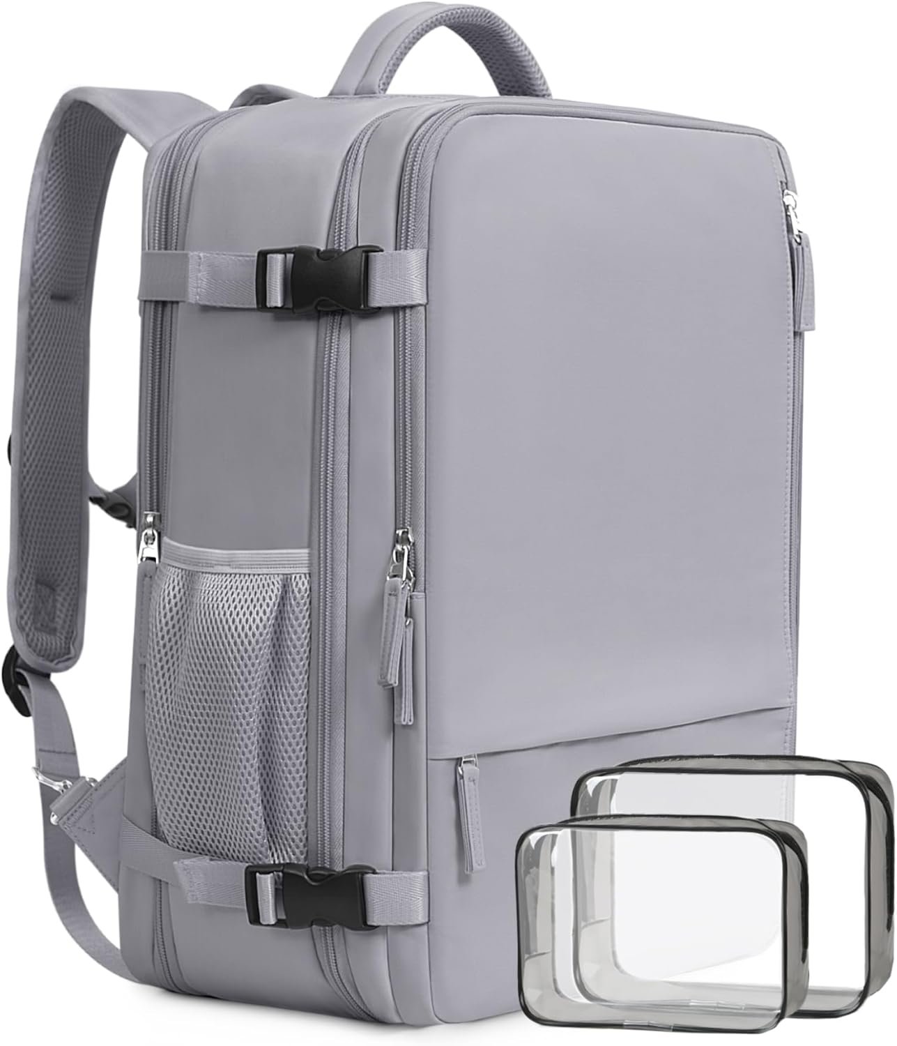 Beraliy Large Travel Backpack, Ailrline Approved Personal Item Bag, 17.3 Inch Laptop Backpack, 40L Carry On Travel Bag, Hiking Backpack, Casual Backpack, Dark Grey