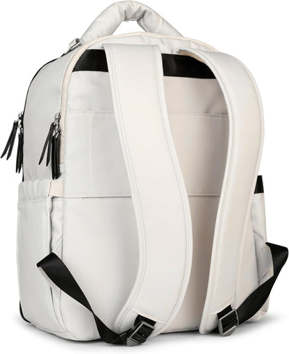 JuJuBe x Witney Carson - New Classic Diaper Bag Backpack with Portable Changing Pad, Stroller Straps, Large Travel Backpack, Carrying Baby Bottles, Wipes, Diapers, Cloud, Mothers Day Gift