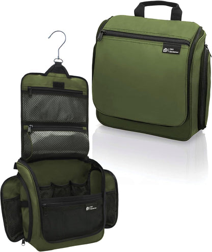 DD D&D Wanderlust D&D Hanging Travel Toiletry Bag for Men and Women. Extra Large Hanging Wash Bag Organizer with 10 Compartments, Zippers, XXL Metal Swivel Hook, Water-Resistant Nylon