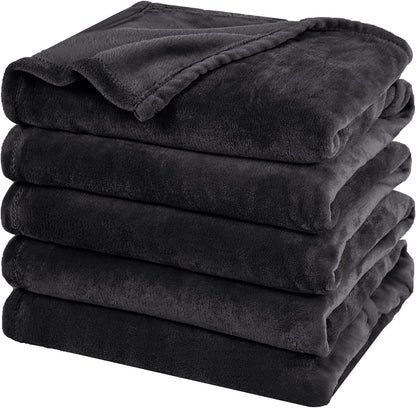 PHF Oversized King Fleece Blanket 120"x120", No Shed No Pilling Big Soft Blanket, Extra Large 10'x 10' Lightweight for Bed, Sofa Travel and Camping, Suitable for All Season, Black