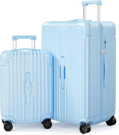 Krute Luggage Sets 2 Pieces PC+ABS Hardshell Suitcase with Spinner Wheels TSA Lock Carry On Suitcase Set 20+28 Inch Luggages