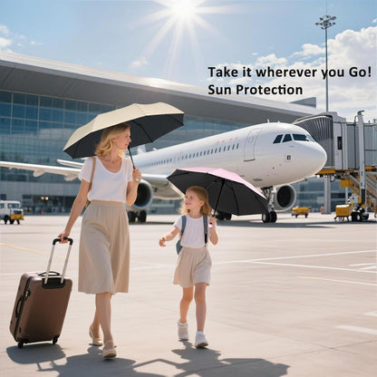 BAODINI Travel Mini Umbrella for Purse With Case Small Compact UV Sun Protection Sun Lightweight Tiny Pocket Manual Open Close Umbrella for Women Kids and Men