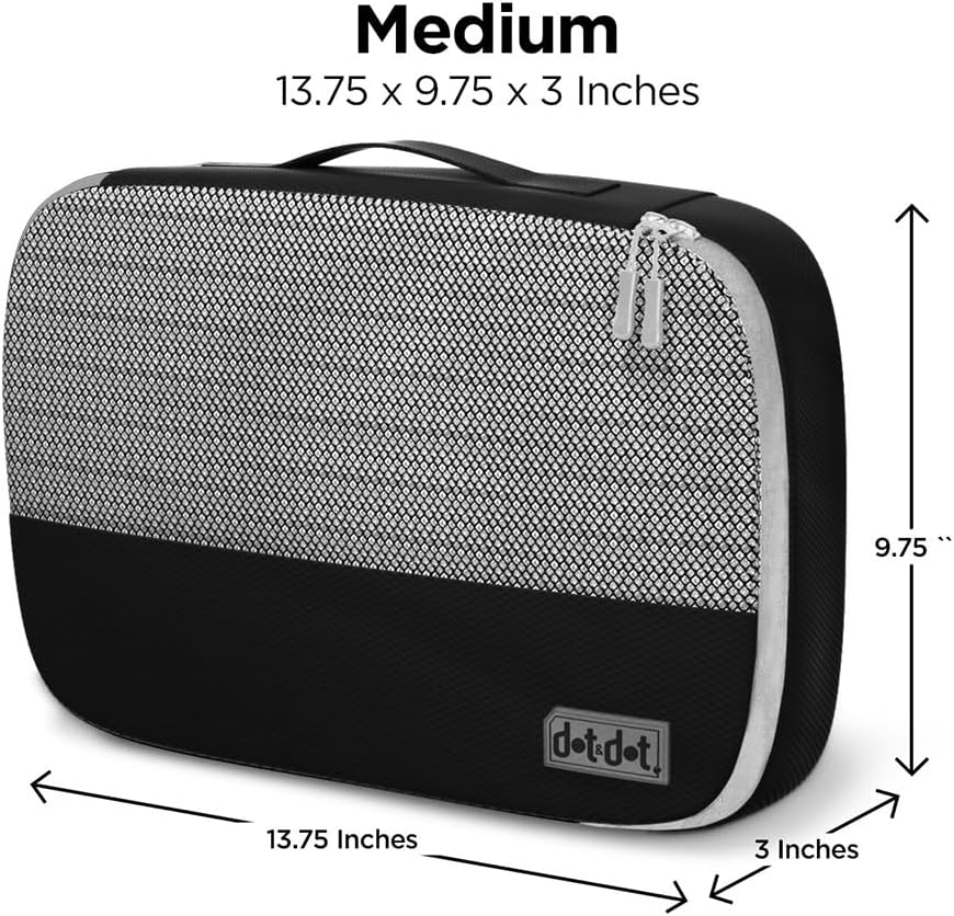 Dot&Dot Medium Packing Cubes - 4 Pcs Suitcase Organizer Set - Carry On Travel Cubes