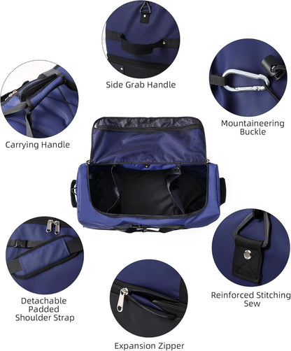 Rolling Duffle Bag with Wheels,110L/140L Expandable Soft-Sided Foldable Duffle Bag with 2 Rubber Wheels,Packable 32” Rolling Carry-On with Multi-Pockets & Compartments (Blue)