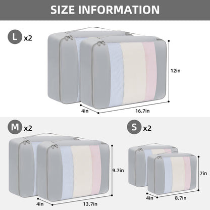 BAGAIL 6 Set/8 Set/10 Set Packing Cubes Various Sizes Packing Organizer for Travel Accessories Luggage Carry On Suitcase