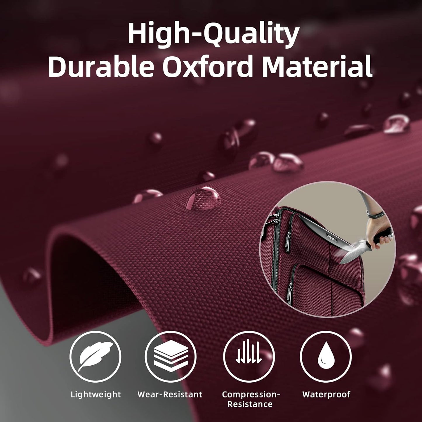 SHOWKOO Luggage Sets 3 Piece Softside Expandable Lightweight Durable Suitcase Sets Double Spinner Wheels TSA Lock Wine Red (20in/24in/28in)